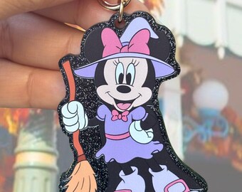 Witch Minnie Keychain | Disney Bag Charm | Halloween Minnie Charm | Halloween Disney Keychain | Spooky Bag Charm