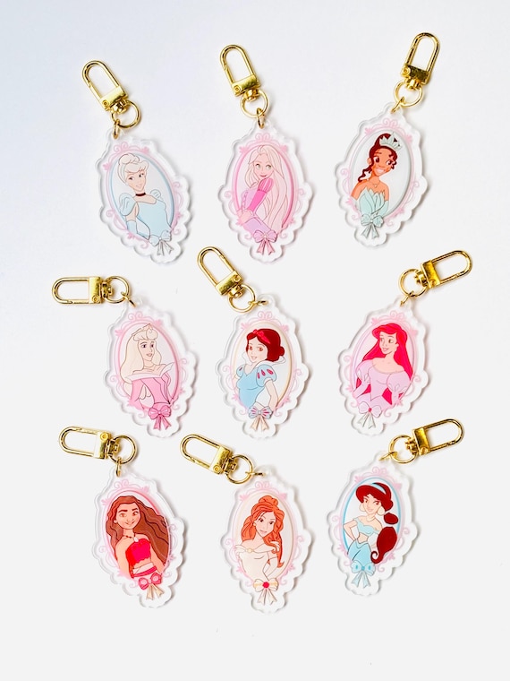 Disney Princess Keychain | Princess Bag Charm | Disney Bag Charm | Disney Keychain | Cute Princess Charm for Girls | Disneyland Keychain