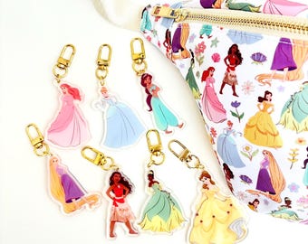 Princess Keychain | Disney Bag Charm | Disney Princess | Princess Bag Charm | Disney Keychain | Girls Keychain