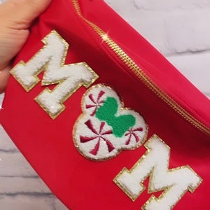 MOM Fanny Pack | Large Park Fanny Pack | Christmas Park Bag | Christmas Fanny Pack | Candy Cane | Magic Inspired Bag | Belt Bag