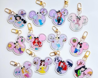 Princess Bag Charm | Princess Keychain | Disney Bag Charm | Disney Keychain | Theme Park Keychain | Fanny Pack Charm