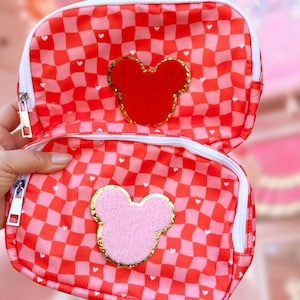 Checkered Mouse Belt Bag | Valentines Day Inspired Belt Bag | Bum Bag | Pink and Red | Checkered | Ready to Ship