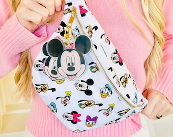 Sensational Six Fanny Pack | Disney Fanny Pack | Bucket Hat | Disney Belt Bag | Mickey Hat | Characters Bag | Disney Hat