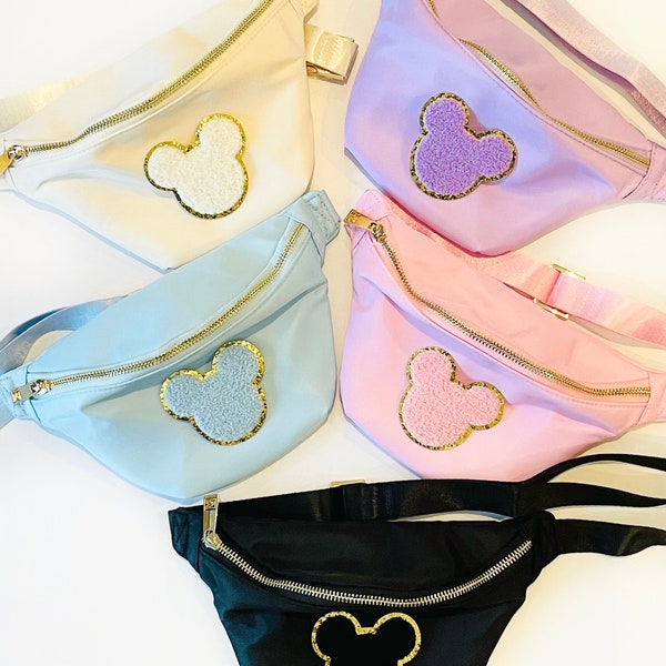 Mouse Inspired Fanny Packs | Regular and Large Sizes Available | Park Fanny Pack | Patch Included | Crossbody Bag