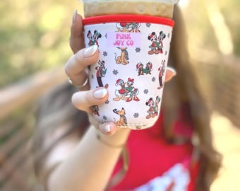 Holiday Cup Sleeve | Christmas Drink Sleeve | Disney Cup Sleeve | Ice Coffee Drink Sleeve | Hot Drink Sleeve | Magical Characters Coozie