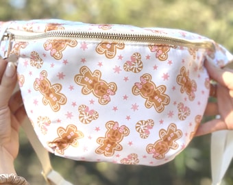 Christmas Gingy Fanny Pack | Holiday Mouse Belt Bag | Christmas Bag for the Parks | Disney Belt Bag | Magical Characters