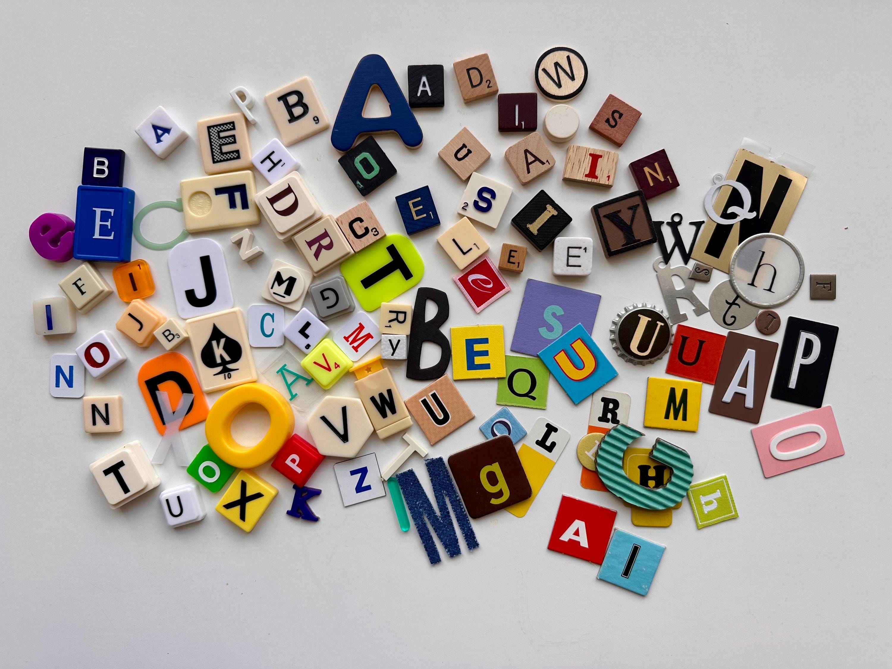 100 * DIFFERENT * Alphabet Letters! Letter Tiles in Assorted Styles ...