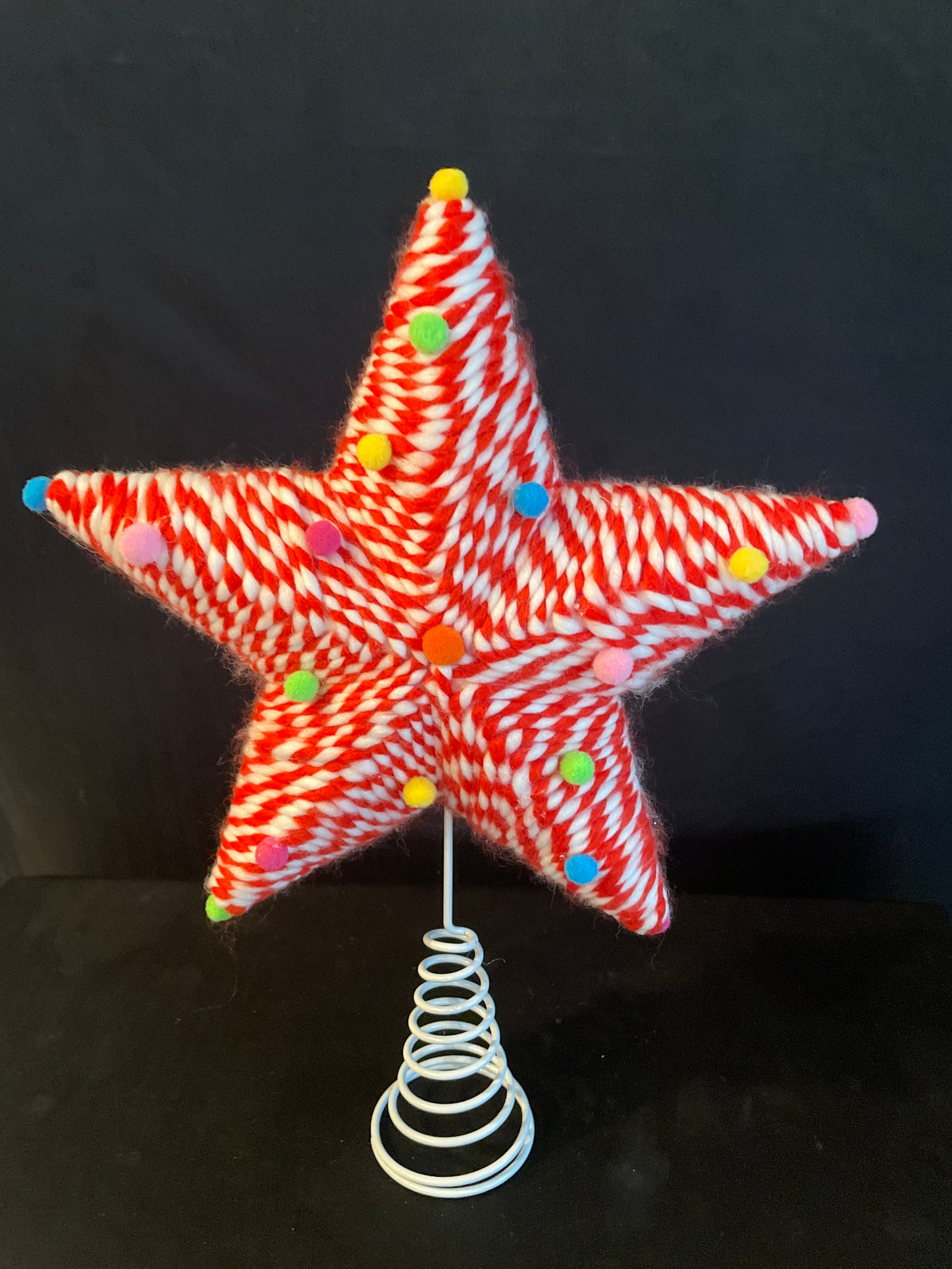 Candy Snowflake Tree Topper - Peppermint Candy Cane Sour Belt Jelly Li