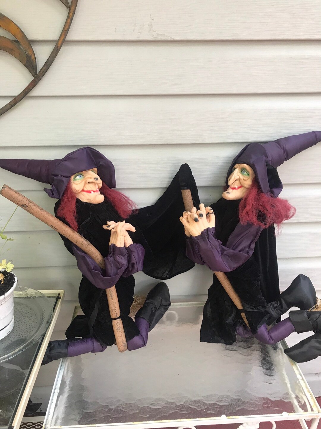 Halloween Witches Adjoining Twin Witches Flying Witches Etsy