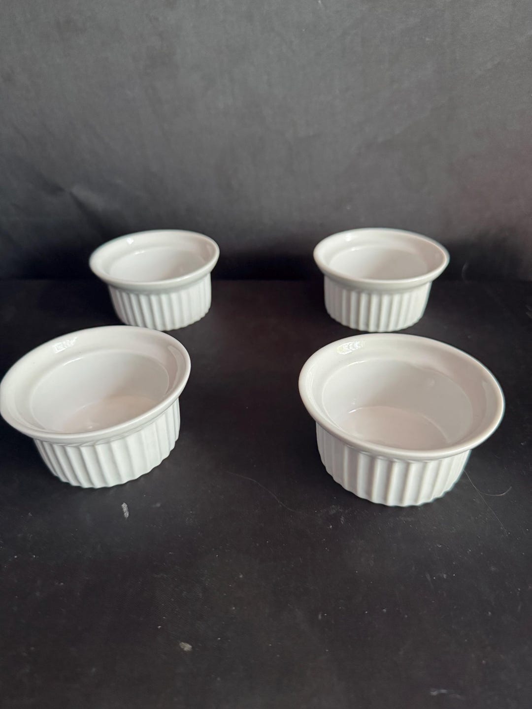 Midwinter Cookware Ramekins Set of 4 Stoneware Ramekins: Ribbed Round Oven-to-table Cookware - Etsy