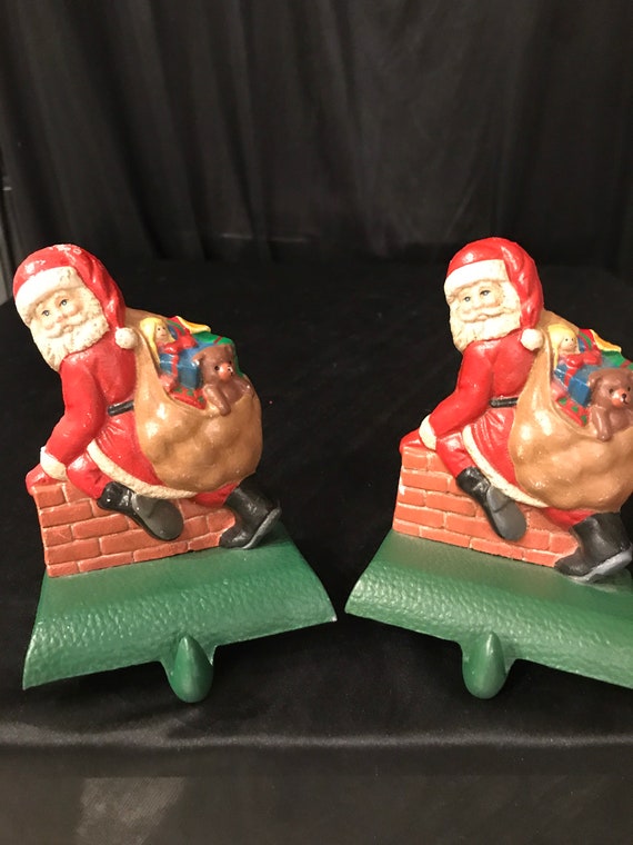 Santa Stocking Holder cast Mantle Stocking Holder Santa Etsy