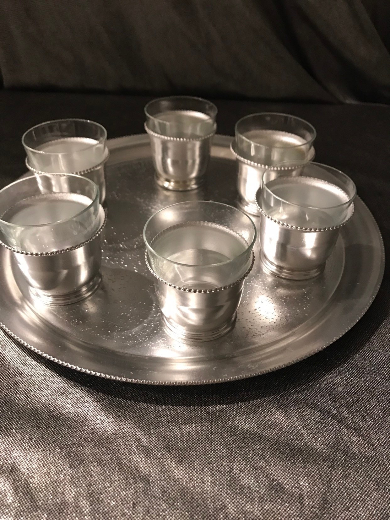 White Decorative Vintage Wood Tray w/ 12 Shot Glass Set, Home Bar or R –  MyGift