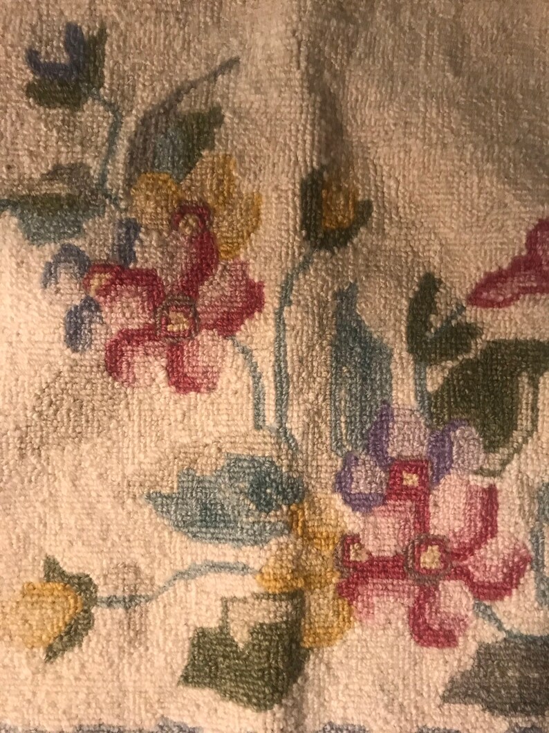 Embroidered Small Wool Rug Wall Decor Tapestry Etsy