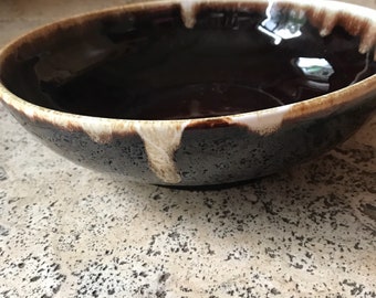 Pfaltzgraf   Brown Drip bowl , stoneware , pottery ,glazed serving tableware , Retir