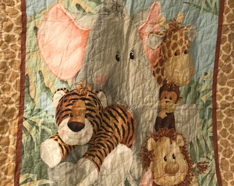 Infant Baby Blanket , Zoo Themed Toddlers  Crib Blanket,33x40
