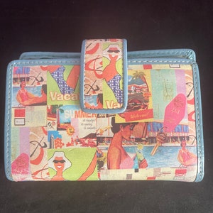 Cartera de moda, multicompartimentos, traje de baño temático, vacaciones, playas, Fossil