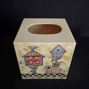 Tissue box cover , Square box country themed by,Susan Winget