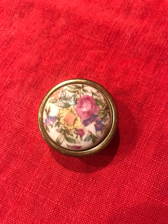 Vtg ,Enamel Pill Compact ,Travel Compact Pill hold