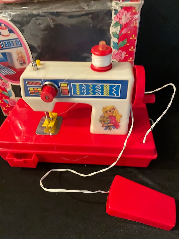 Máquina de coser Vtg, juguete, para niños, con batería, con acción