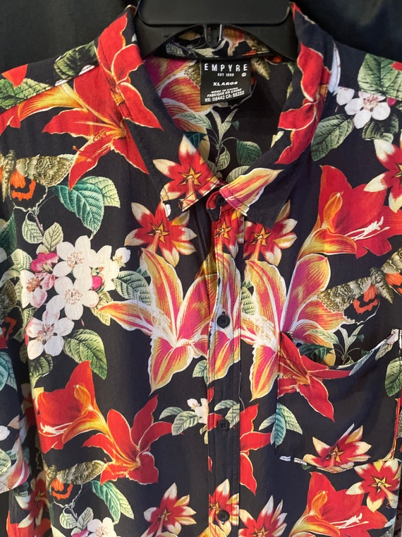 Men's Floral Polo Shirt with Butterfly Print UK