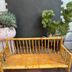 Vintage bamboo & rattan wall shelf , single shelf, bathroom , additional shelving