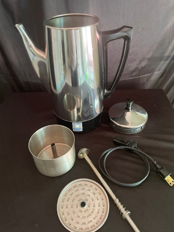 Vintage Presto Stainless Steel 12 Cup Percolator Coffee Pot Model