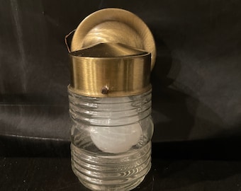 Vintage  porch light ,vertical , wall , foyer ,flush mount , ribbed glass