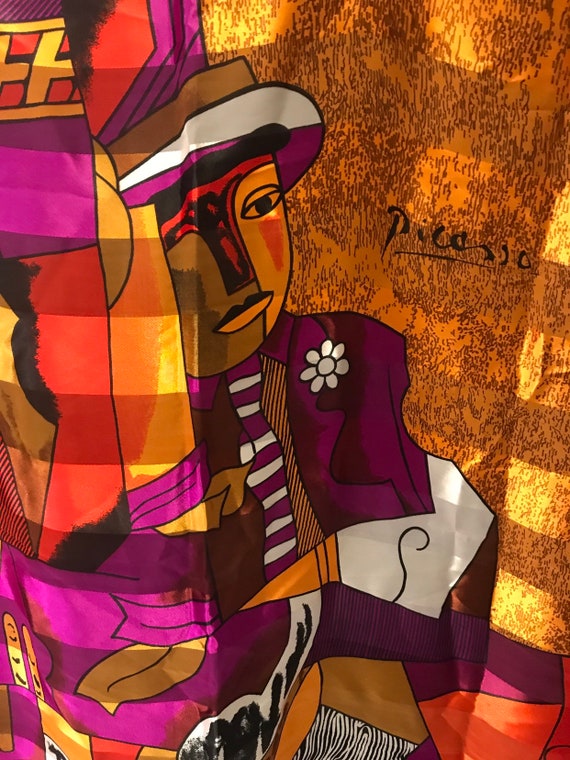 Pablo Picasso  scarf , Abstract  ,silk scarf ,wrap