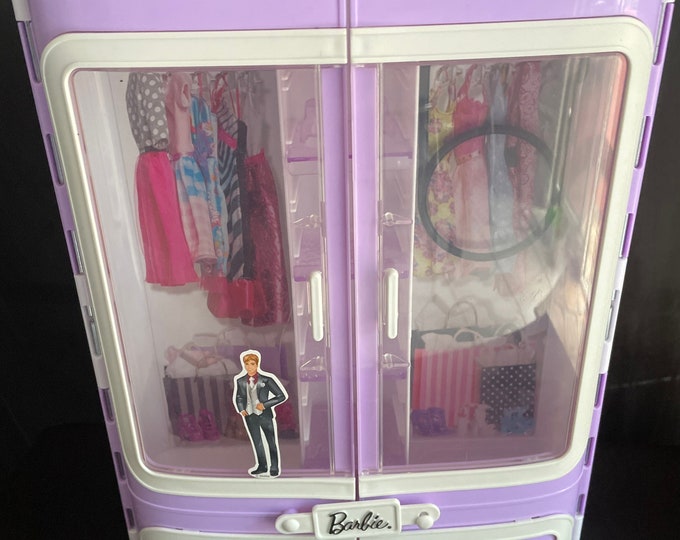 Barbie , Wardrobe Case , Clear , Lavender , Wardrobe & Doll Carry Case 2015 - Etsy