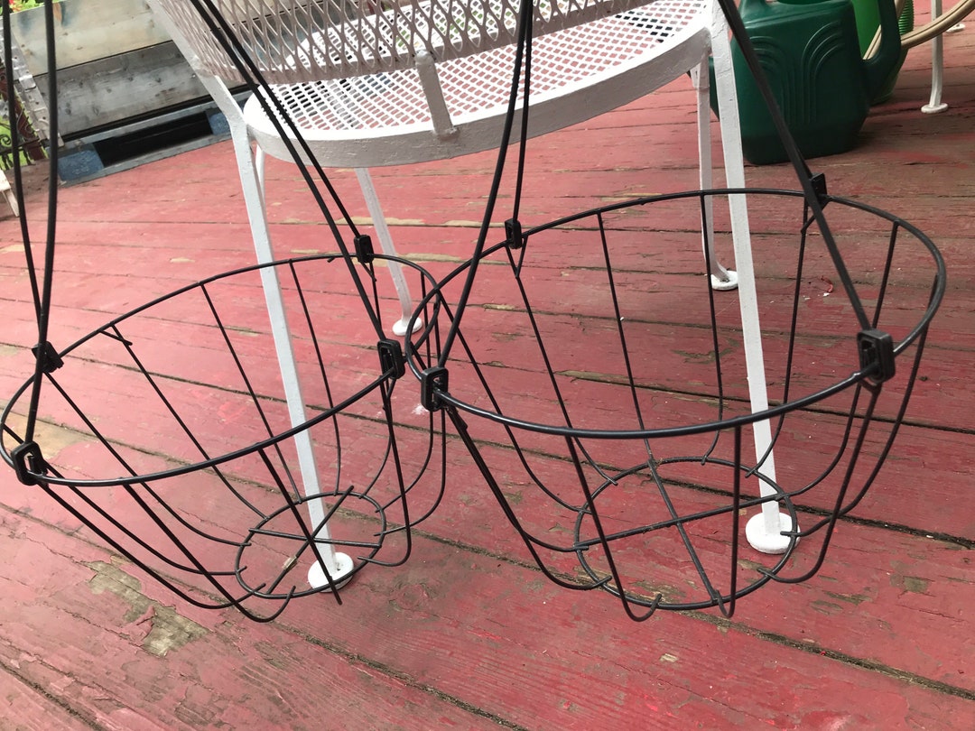 Garden wire hanging basket 2 molded wired porch deck Etsy.de