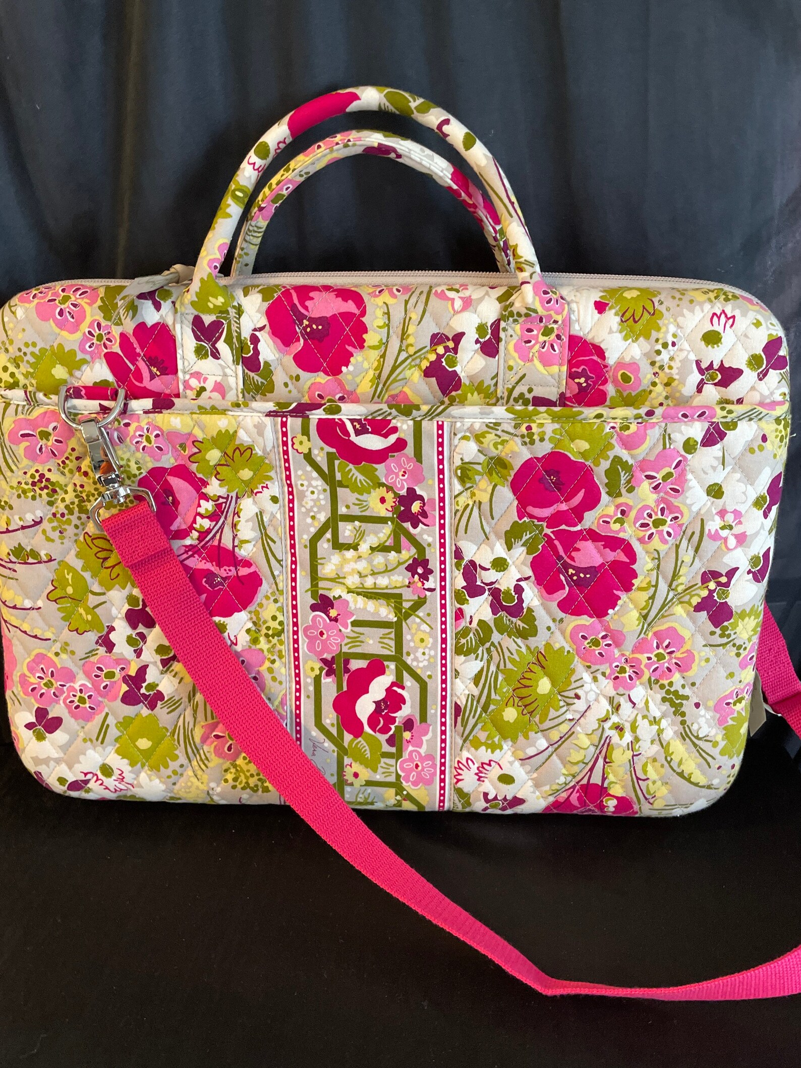Vera Bradley computer bag lap top quilted peonies double Etsy