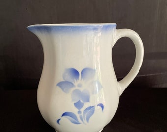 Arabia  milk  pitcher , stoneware , finland   blue,white flower England