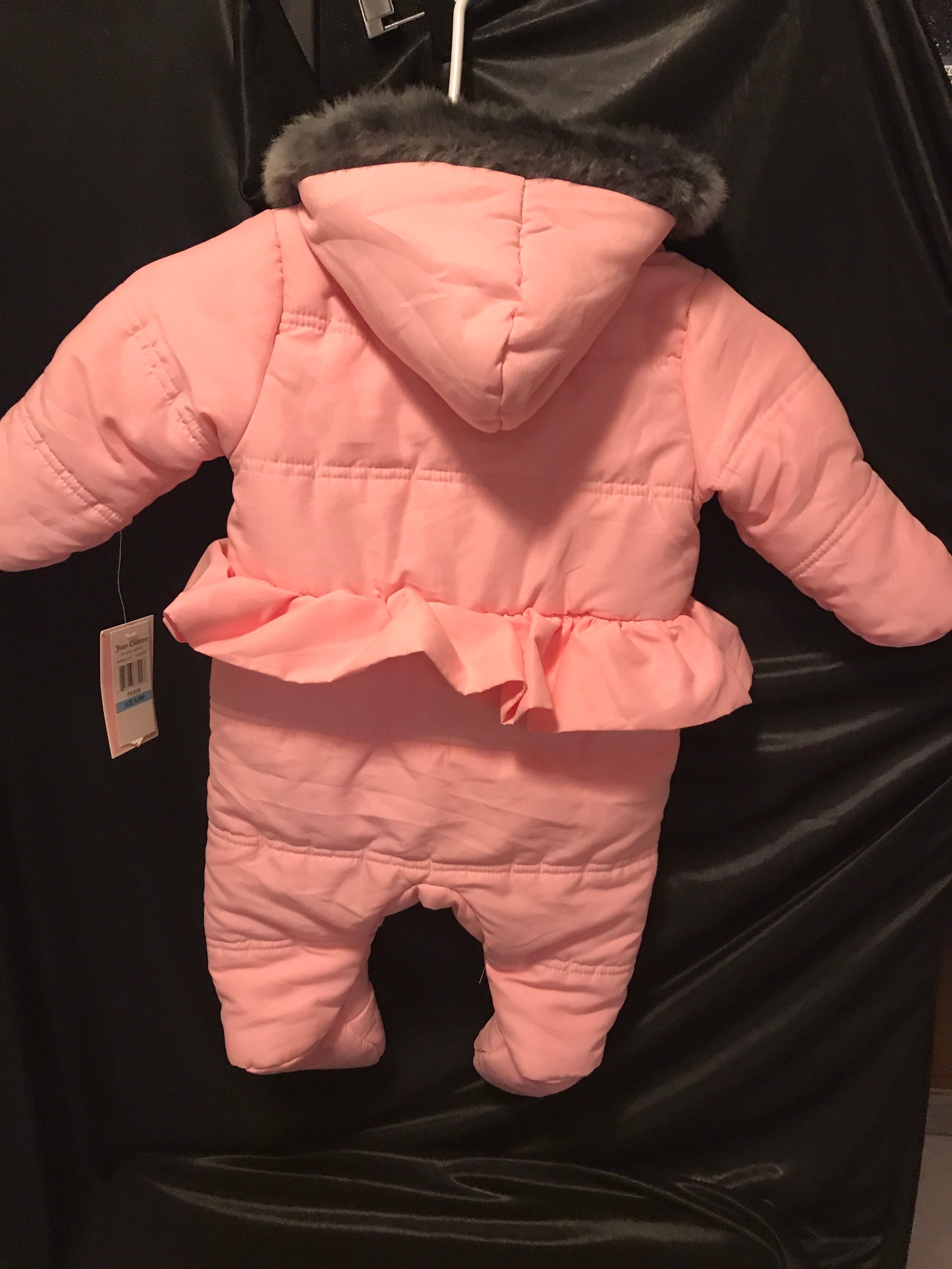 NWT Girl Snowsuit Baby Infant Pink 1 Piece Faux Grey Fur Etsy Australia