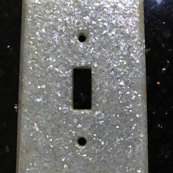 White - Iridescent single switch plate