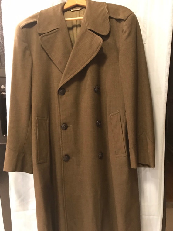 Mens military top long coat