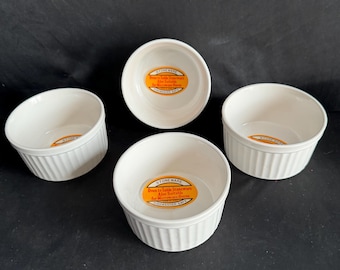 Ribbed Stoneware Ramekins: Oven-to-Table Cookware (Set of 4)