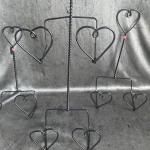 Wall plate holder set , metal , Heart shape design, 3 wall tiered vertical plate with 2 wall side plate holder ,