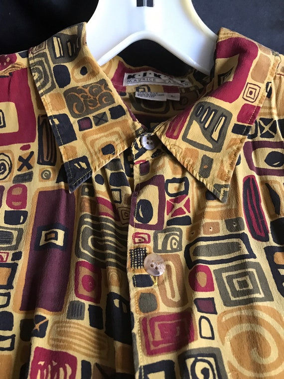 Vtg Designer Mens Shirt Silk , ,sz Large , Abstract , Button Down Silk Shirt ,hong Kong - Etsy Vtg Designer Mens Shirt Silk , ,sz Large , Abstract , Button Down Silk Shirt ,hong Kong - Etsy