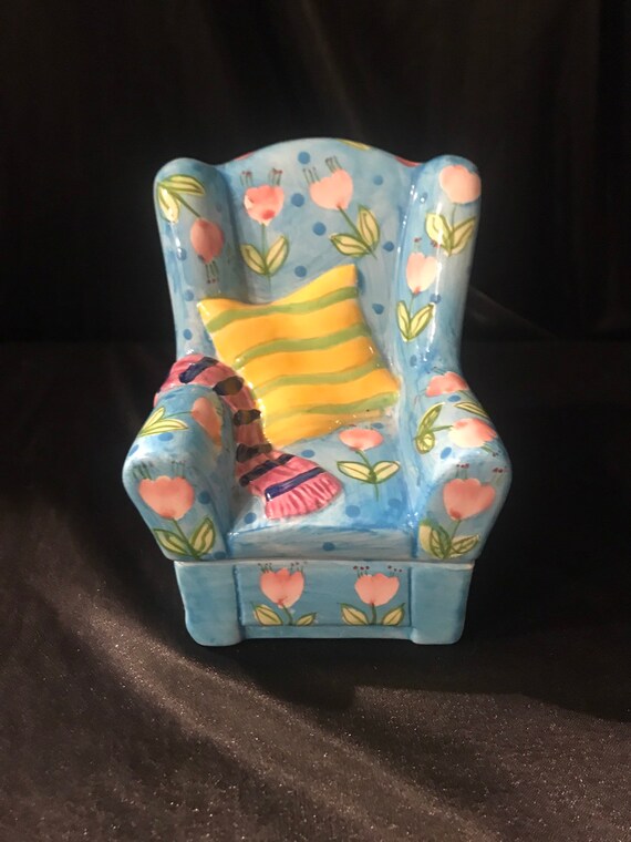 Ceramic trinket box -themed Comfy chair - jewelry 