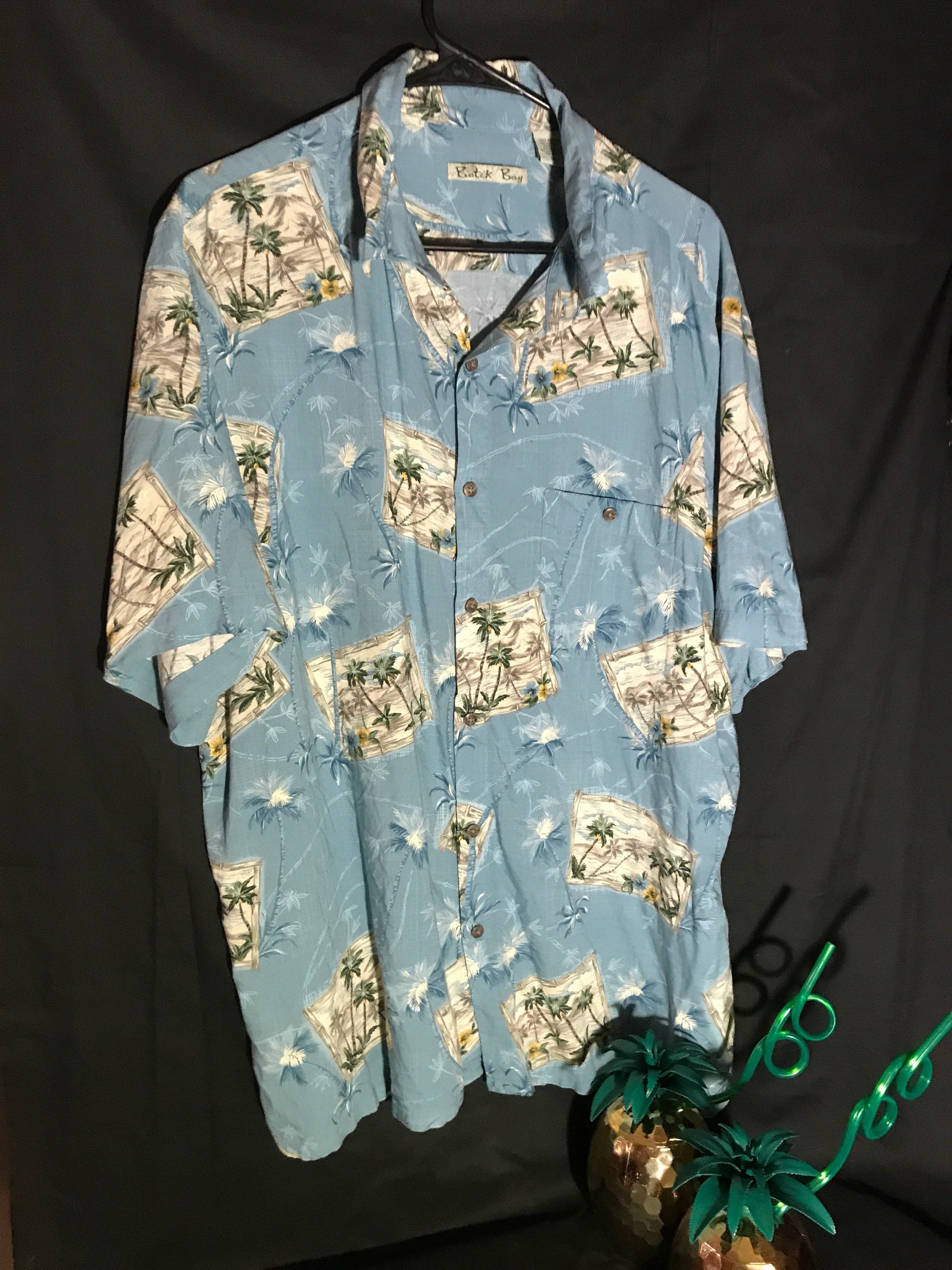 Batik Bay Hawaiian shirt bamboo stamp 