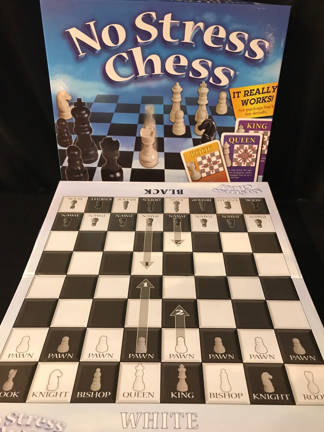 NIB Chess Game No Stress Chess Beginner to High Level Strategy, Teach