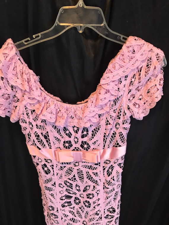 Betsy Johnson Hot Pink Couture Dress Battenburg Cotton Lace Etsy