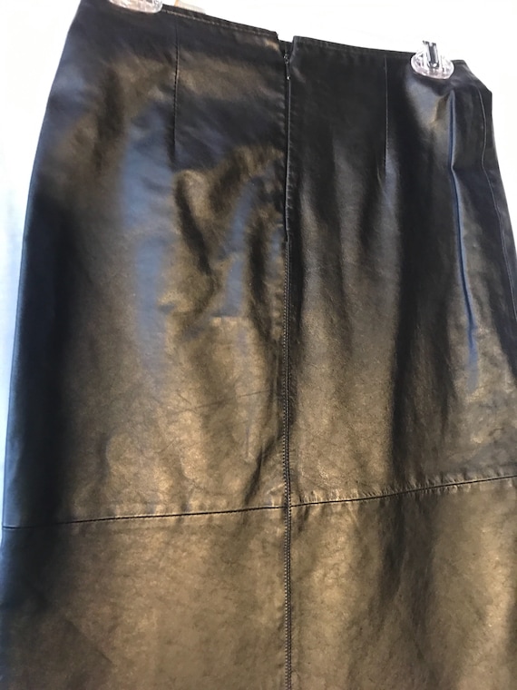 Black leather skirt size 14 deals