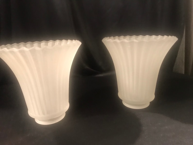 Art Deco Glass Shade 2 Sconce Glass Shades Replacement Glass Etsy