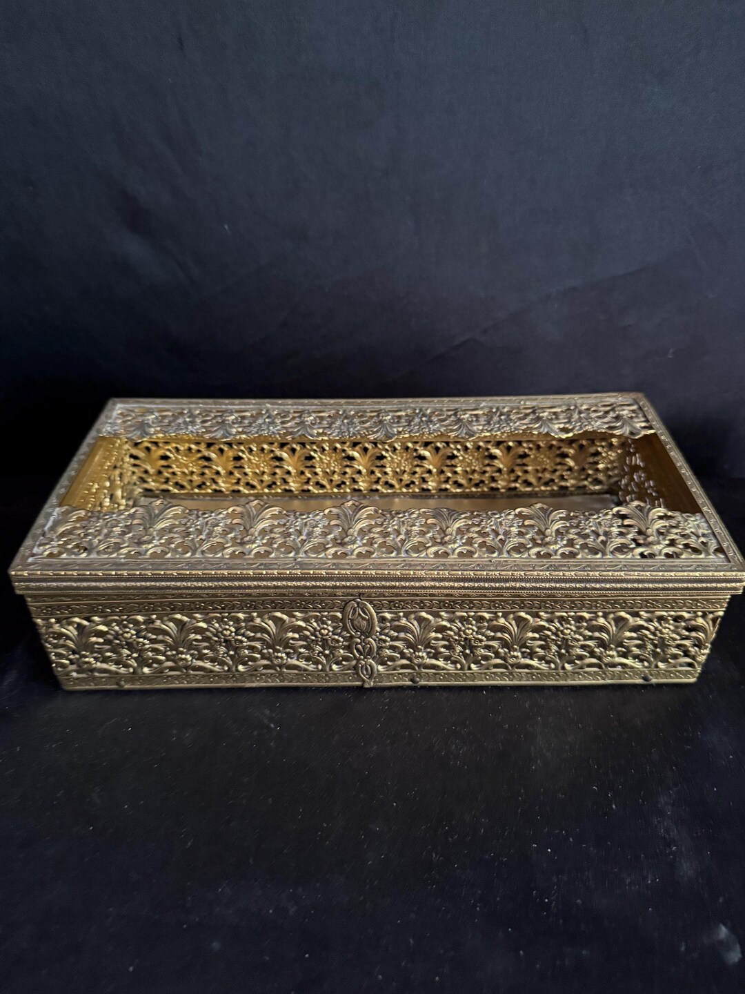 Boîte à Mouchoirs Vintage Ransburg Hollywood Glamour Gold - USA