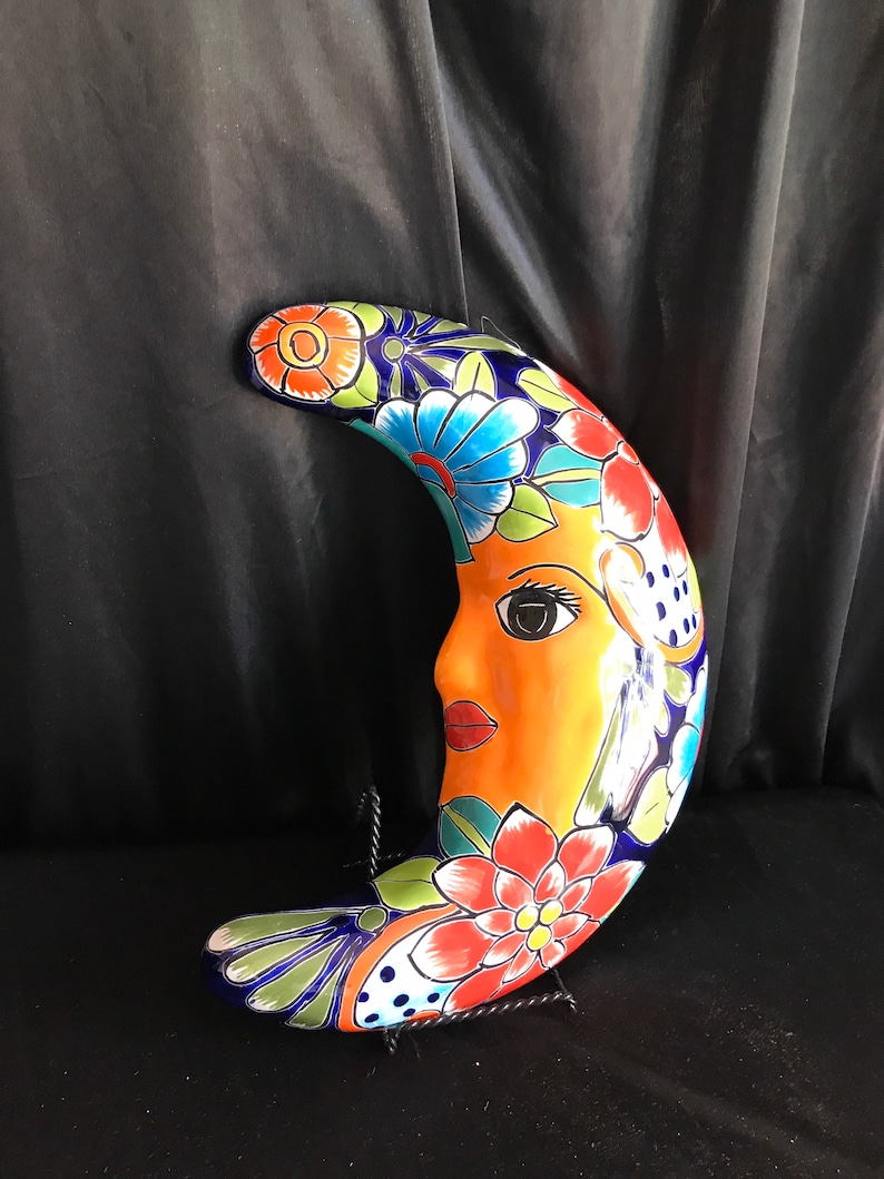 Hand painted half Moon pottery terra cotte high glaze Etsy