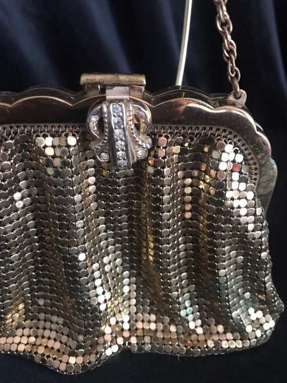 Vintage mesh bag , gold , Whiting & Davis ,chainm… - image 1
