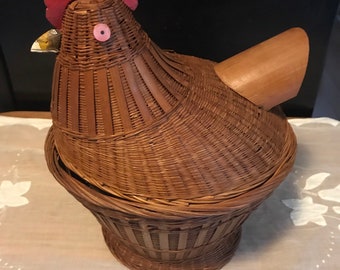 Rustic farmhouse Nesting rooster , (2) nesting , centerpiece - nut & candy , Thanksgiving tableware decor