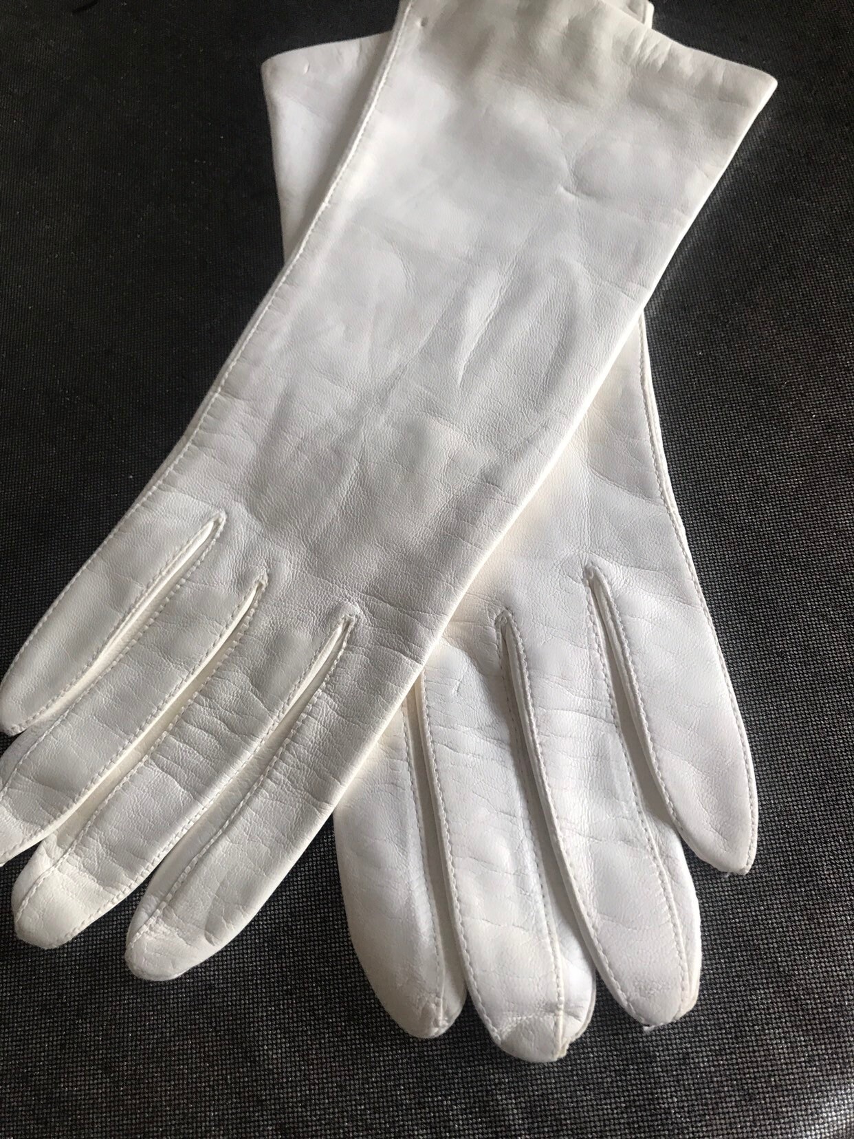 white silk gloves