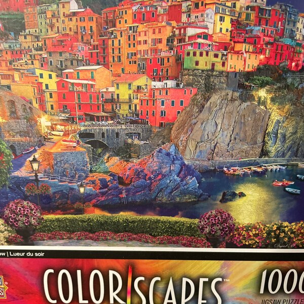 Landscape puzzle , France , Luer du Sour , Evening glow , 100O pc , Linen ,by David Maclean for Colorscapes